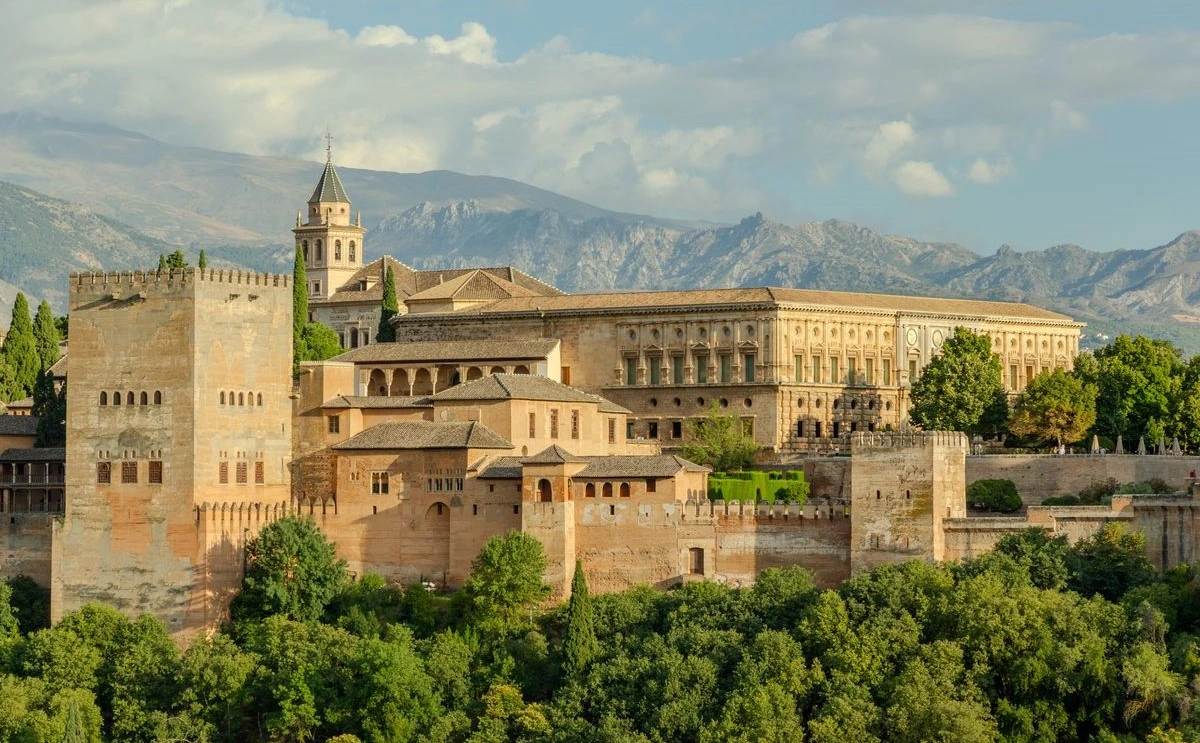Panoramic view of the Alhambra and historic Granada, Andalusia, Spain