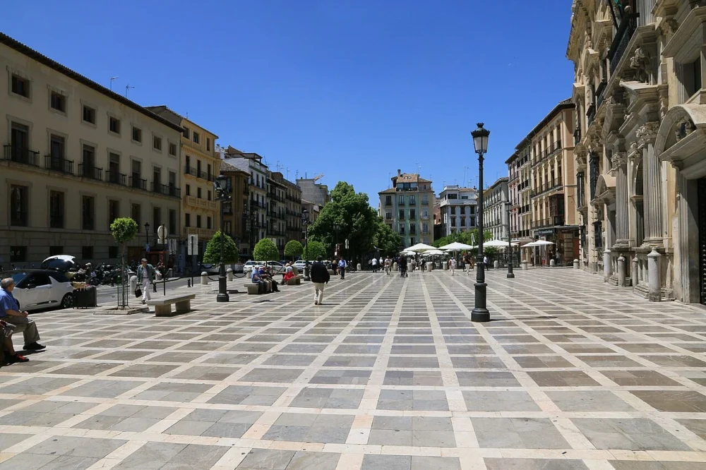 Plaza Nueva, Granada, Spain Plaza Nueva with historic buildings in the center of Granada, Spain.