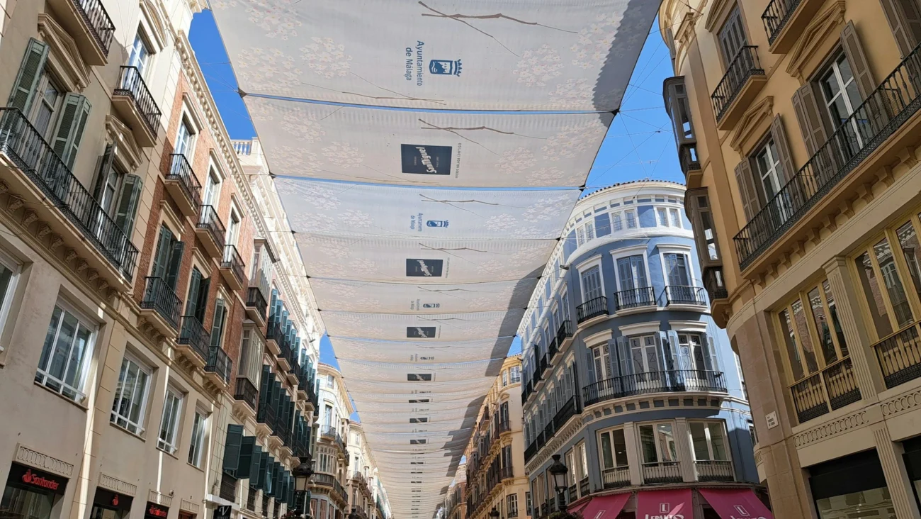 Calle Larios in Málaga, Spain Calle Larios pedestrian shopping street in the historic center of Málaga, Spain