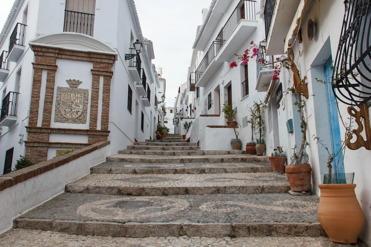 Frigiliana, Málaga – White Village of Andalusia Whitewashed houses of Frigiliana village surrounded by mountains in Málaga, Andalusia, Spain