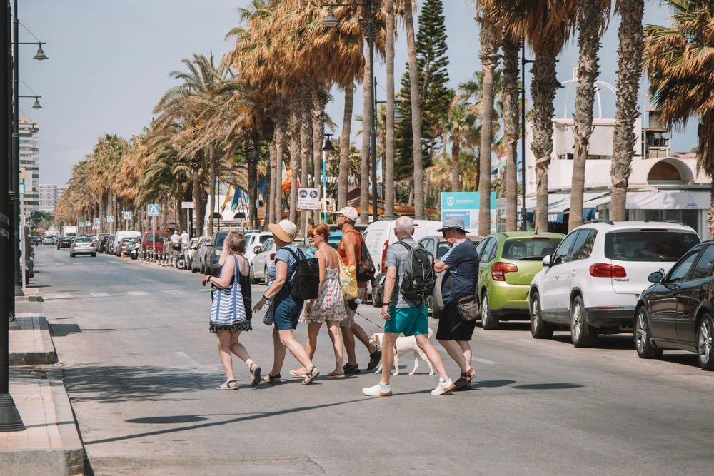 Guided Málaga Walking Tour Tourists exploring Málaga's historic centre on a guided walking tour