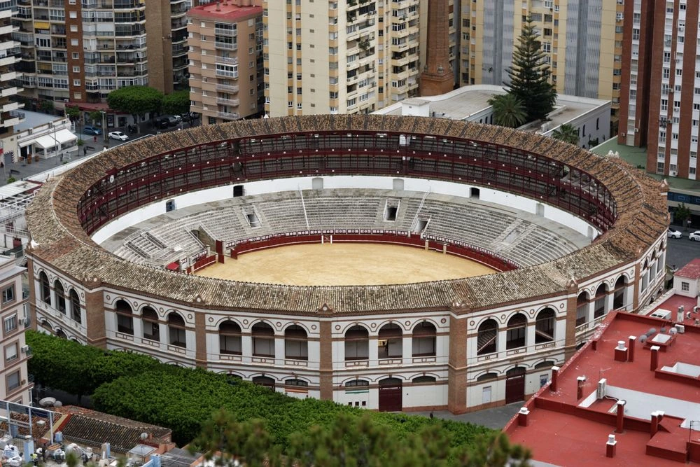 La Malagueta bullring, in Málaga, Spain La Malagueta Bullring in Málaga showcasing its historic circular architecture